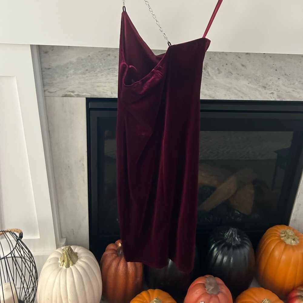 Lovely Wine Red Velvet Cocktail Dress